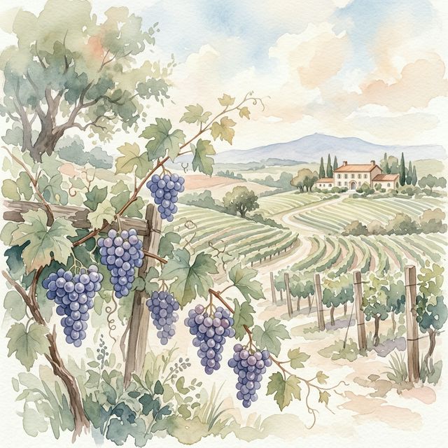 Beautiful Vineyard Landscape